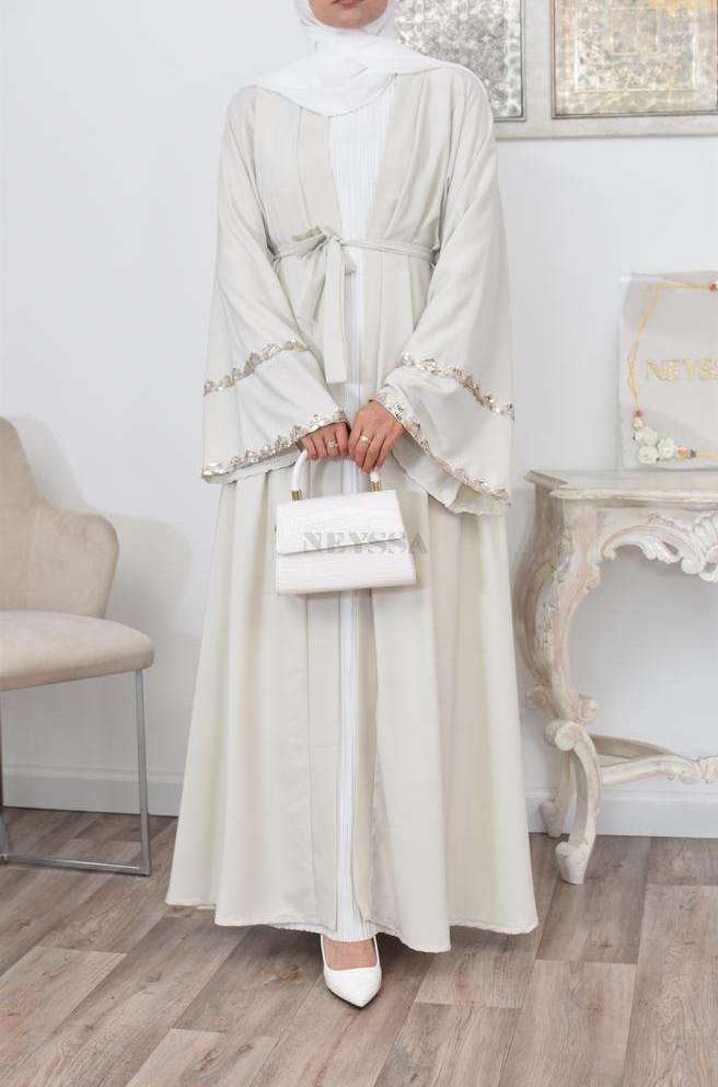 Ivory Pearl Luxury Abaya